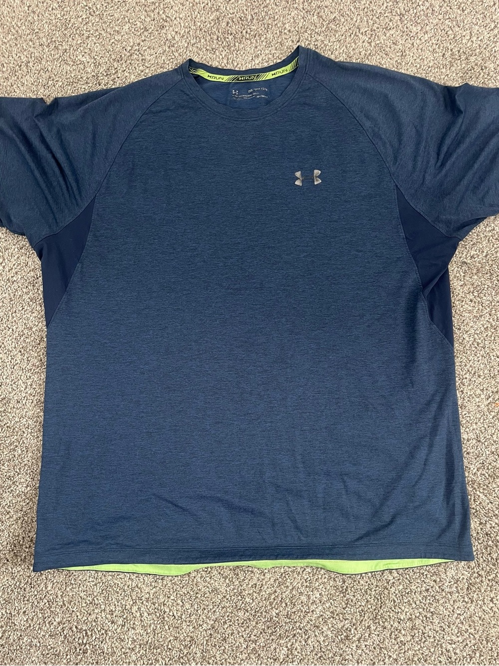 Under Armour Men's Navy Performance Short Sleeve Shirt, size 2XL